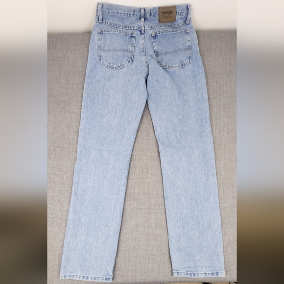 Wrangler Slim Straight 100% Cotton Light Wash Denim Jeans.  32 × 34 - Picture 4 of 5